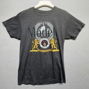 Modelo Cerveza Beer Graphic T-Shirt Gray Crew Neck Short Sleeve Women's Small‎